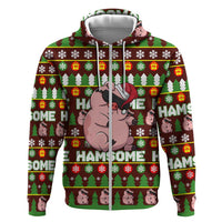 Hamsome Cute Pig Christmas Hoodie Xmas Holiday Patterns - Wonder Print Shop
