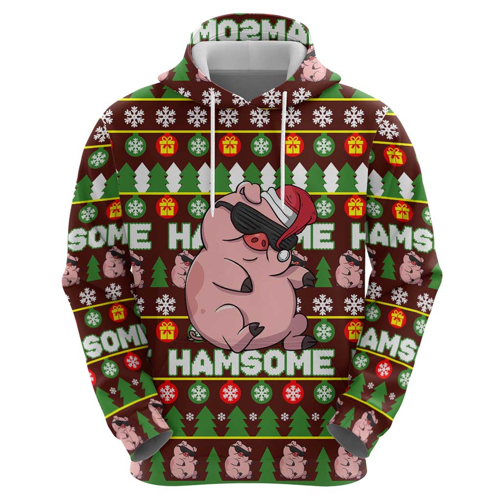 Hamsome Cute Pig Christmas Hoodie Xmas Holiday Patterns - Wonder Print Shop