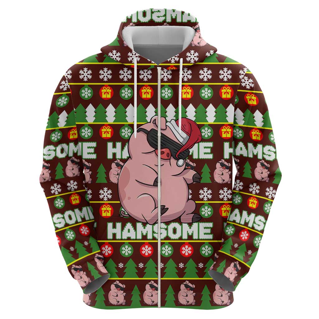 Hamsome Cute Pig Christmas Hoodie Xmas Holiday Patterns - Wonder Print Shop