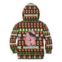 Hamsome Cute Pig Christmas Kid Hoodie Xmas Holiday Patterns - Wonder Print Shop