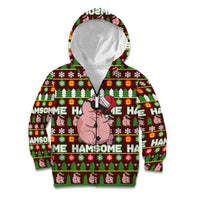 Hamsome Cute Pig Christmas Kid Hoodie Xmas Holiday Patterns - Wonder Print Shop