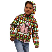 Hamsome Cute Pig Christmas Kid Hoodie Xmas Holiday Patterns - Wonder Print Shop