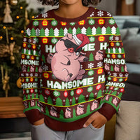 Hamsome Cute Pig Christmas Kid Ugly Christmas Sweater Xmas Holiday Patterns - Wonder Print Shop
