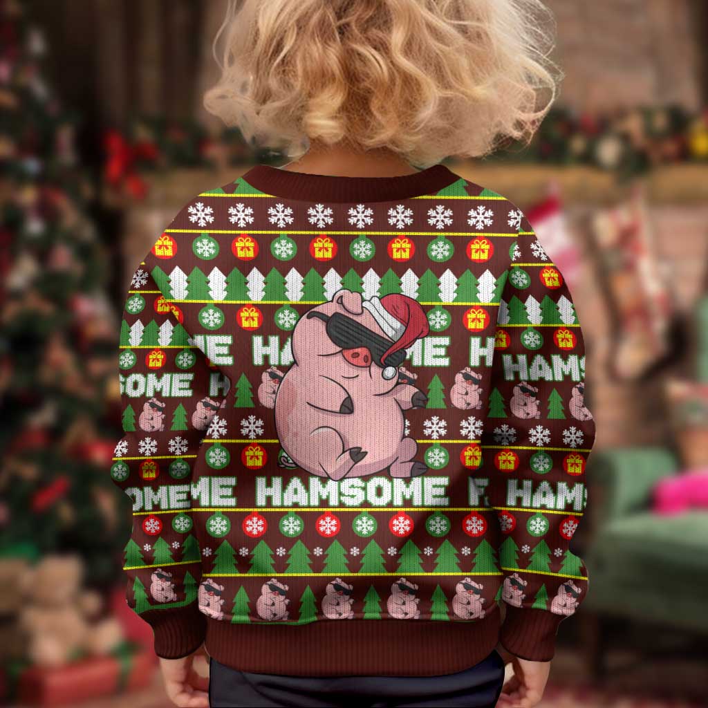 Hamsome Cute Pig Christmas Kid Ugly Christmas Sweater Xmas Holiday Patterns - Wonder Print Shop