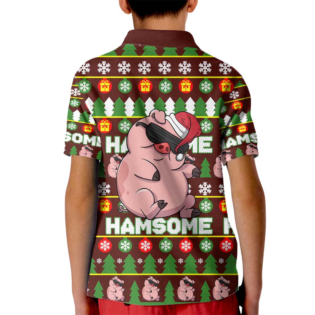 Hamsome Cute Pig Christmas Kid Polo Shirt Xmas Holiday Patterns - Wonder Print Shop