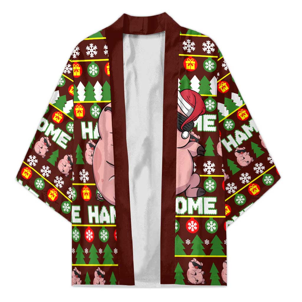 Hamsome Cute Pig Christmas Kimono Xmas Holiday Patterns - Wonder Print Shop