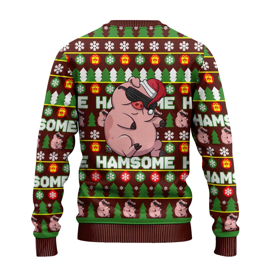 Hamsome Cute Pig Christmas Ugly Christmas Sweater Xmas Holiday Patterns - Wonder Print Shop