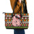 Hamsome Cute Pig Christmas Leather Tote Bag Xmas Holiday Patterns - Wonder Print Shop