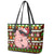 Hamsome Cute Pig Christmas Leather Tote Bag Xmas Holiday Patterns - Wonder Print Shop