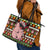 Hamsome Cute Pig Christmas Leather Tote Bag Xmas Holiday Patterns - Wonder Print Shop