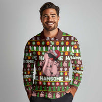 Hamsome Cute Pig Christmas Long Sleeve Polo Shirt Xmas Holiday Patterns - Wonder Print Shop