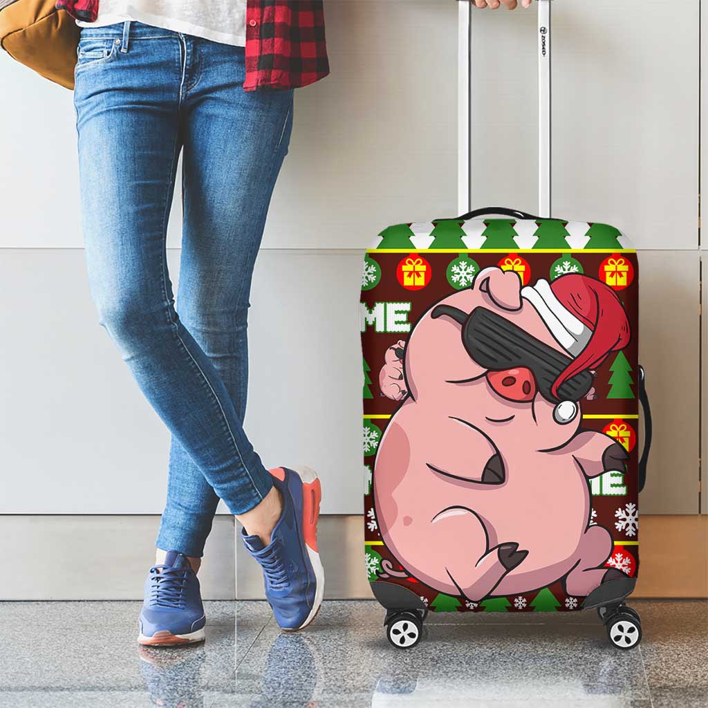 Hamsome Cute Pig Christmas Luggage Cover Xmas Holiday Patterns - Wonder Print Shop