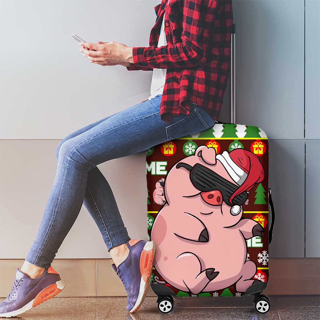 Hamsome Cute Pig Christmas Luggage Cover Xmas Holiday Patterns - Wonder Print Shop