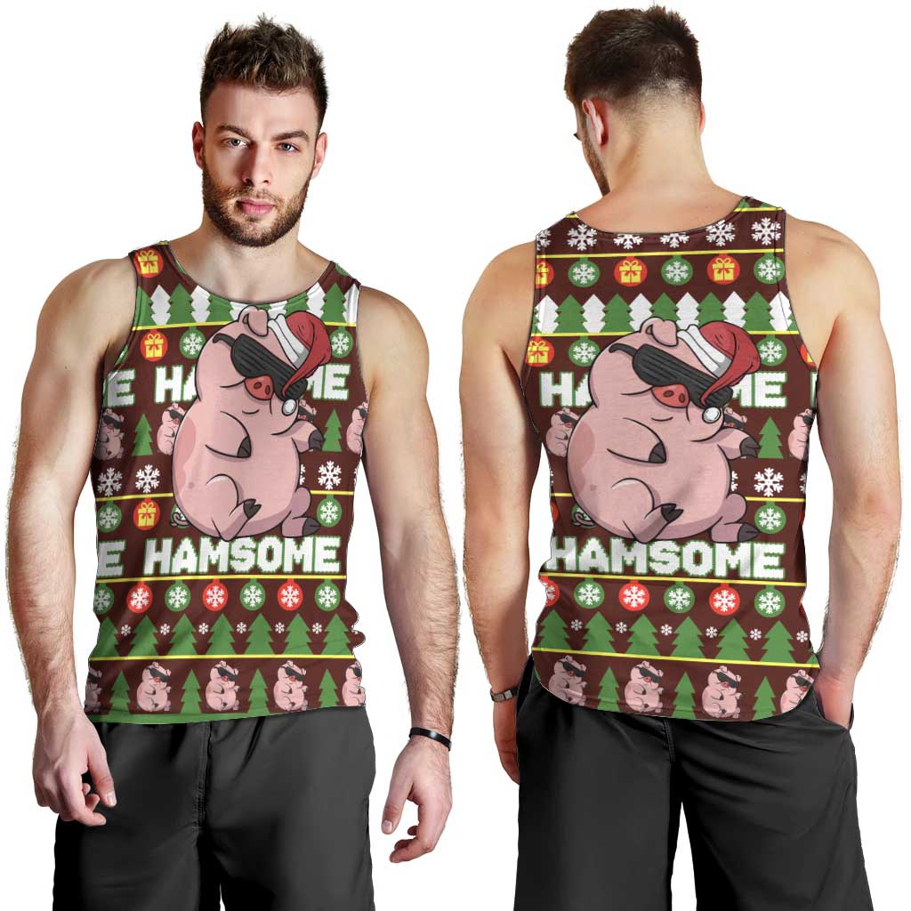 Hamsome Cute Pig Christmas Men Tank Top Xmas Holiday Patterns - Wonder Print Shop