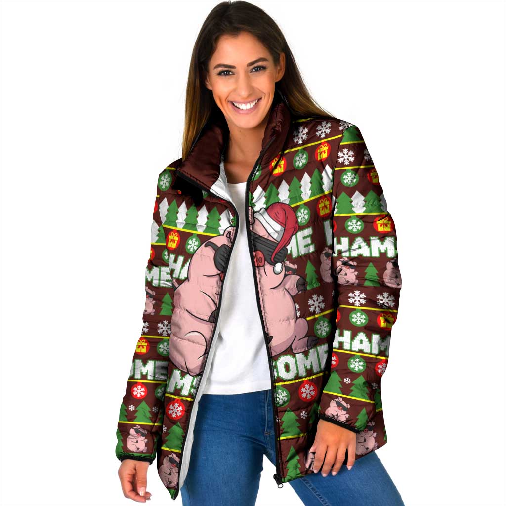 Hamsome Cute Pig Christmas Padded Jacket Xmas Holiday Patterns - Wonder Print Shop