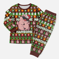 Hamsome Cute Pig Christmas Pajama Set Xmas Holiday Patterns - Wonder Print Shop