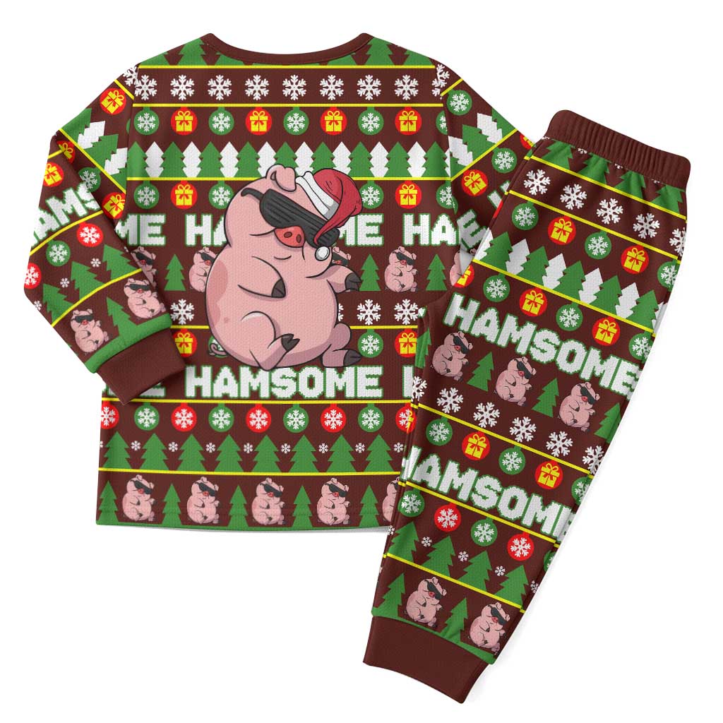Hamsome Cute Pig Christmas Pajama Set Xmas Holiday Patterns - Wonder Print Shop