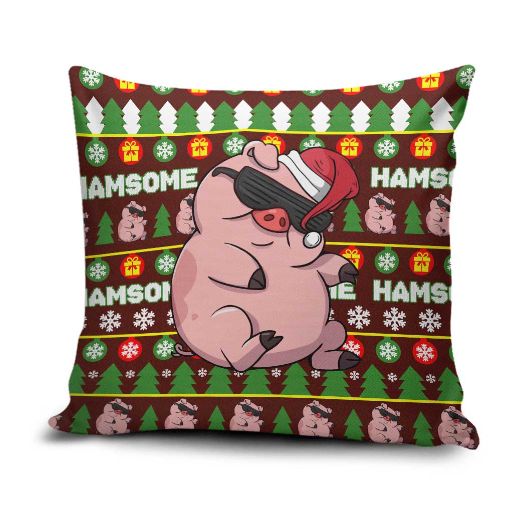Hamsome Cute Pig Christmas Pillow Cover Xmas Holiday Patterns - Wonder Print Shop
