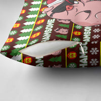 Hamsome Cute Pig Christmas Pillow Cover Xmas Holiday Patterns - Wonder Print Shop