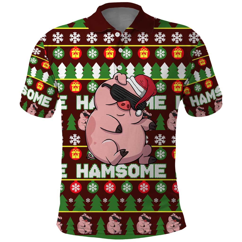 Hamsome Cute Pig Christmas Polo Shirt Xmas Holiday Patterns - Wonder Print Shop