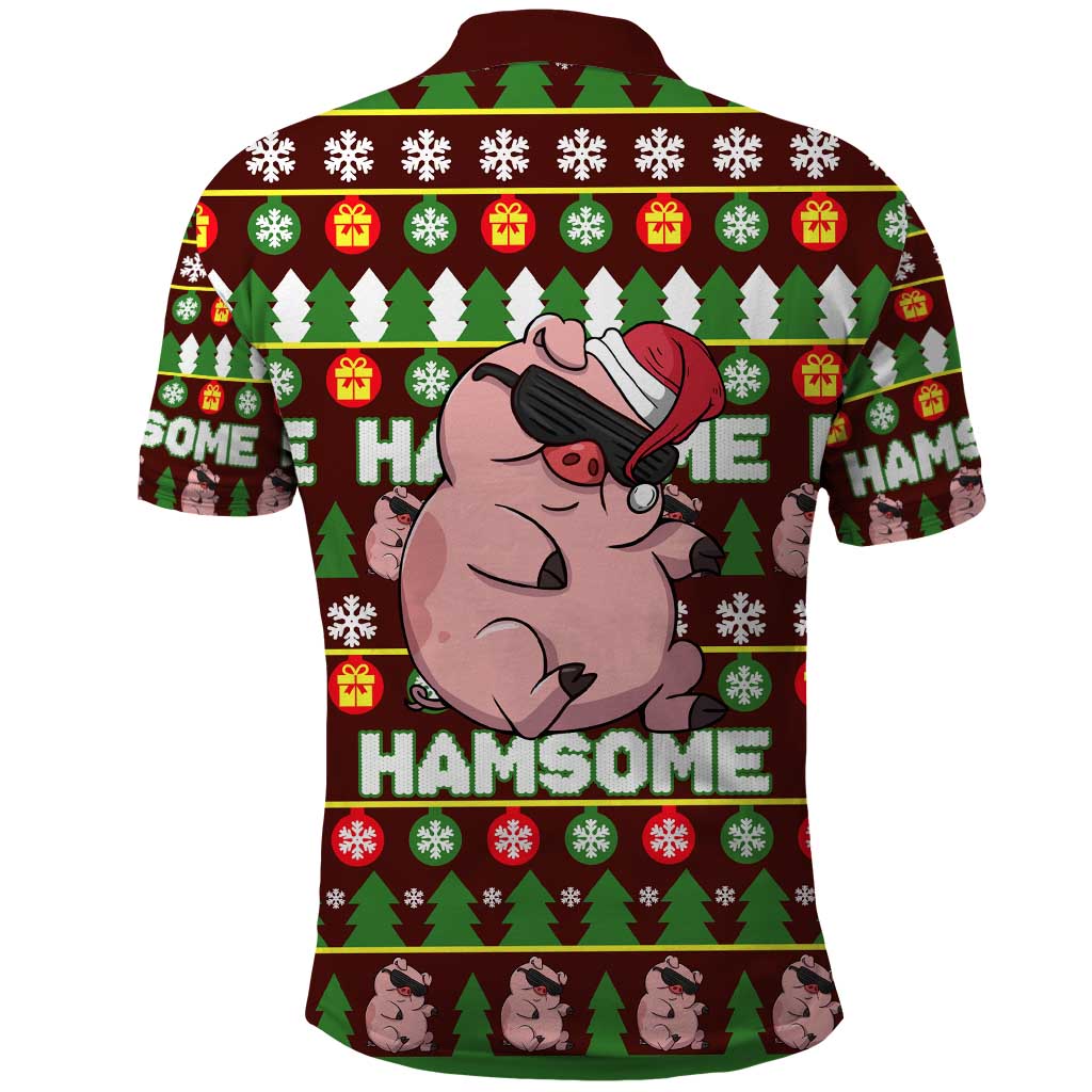 Hamsome Cute Pig Christmas Polo Shirt Xmas Holiday Patterns - Wonder Print Shop