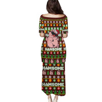 Hamsome Cute Pig Christmas Puletasi Xmas Holiday Patterns - Wonder Print Shop