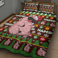 Hamsome Cute Pig Christmas Quilt Bed Set Xmas Holiday Patterns - Wonder Print Shop