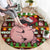 Hamsome Cute Pig Christmas Round Carpet Xmas Holiday Patterns - Wonder Print Shop