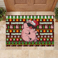 Hamsome Cute Pig Christmas Rubber Doormat Xmas Holiday Patterns - Wonder Print Shop