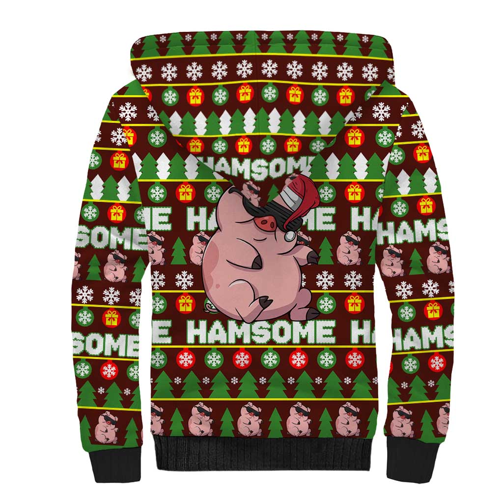 Hamsome Cute Pig Christmas Sherpa Hoodie Xmas Holiday Patterns - Wonder Print Shop