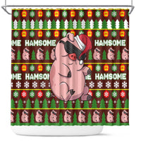 Hamsome Cute Pig Christmas Shower Curtain Xmas Holiday Patterns - Wonder Print Shop