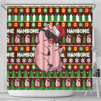 Hamsome Cute Pig Christmas Shower Curtain Xmas Holiday Patterns - Wonder Print Shop