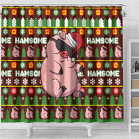 Hamsome Cute Pig Christmas Shower Curtain Xmas Holiday Patterns - Wonder Print Shop