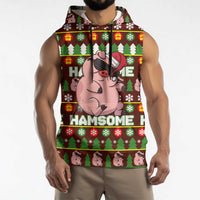 Hamsome Cute Pig Christmas Sleeveless Hoodie Xmas Holiday Patterns - Wonder Print Shop