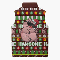 Hamsome Cute Pig Christmas Sleeveless Puffer Jacket Xmas Holiday Patterns - Wonder Print Shop