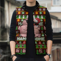 Hamsome Cute Pig Christmas Sleeveless Puffer Jacket Xmas Holiday Patterns - Wonder Print Shop