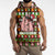 Hamsome Cute Pig Christmas Sleeveless Zip Hoodie Xmas Holiday Patterns - Wonder Print Shop