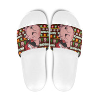 Hamsome Cute Pig Christmas Slide Sandals Xmas Holiday Patterns - Wonder Print Shop