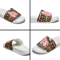 Hamsome Cute Pig Christmas Slide Sandals Xmas Holiday Patterns - Wonder Print Shop