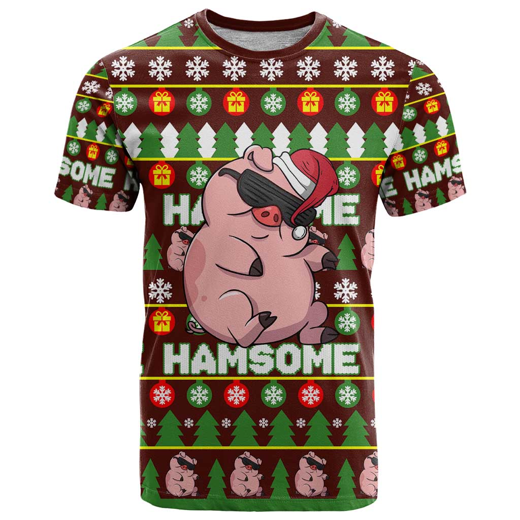 Hamsome Cute Pig Christmas T Shirt Xmas Holiday Patterns - Wonder Print Shop