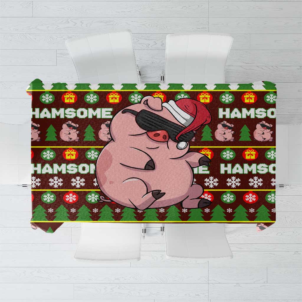 Hamsome Cute Pig Christmas Tablecloth Xmas Holiday Patterns - Wonder Print Shop