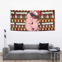 Hamsome Cute Pig Christmas Tapestry Xmas Holiday Patterns - Wonder Print Shop