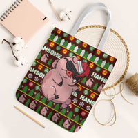 Hamsome Cute Pig Christmas Tote Bag Xmas Holiday Patterns - Wonder Print Shop