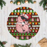 Hamsome Cute Pig Christmas Tree Skirt Xmas Holiday Patterns - Wonder Print Shop