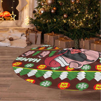 Hamsome Cute Pig Christmas Tree Skirt Xmas Holiday Patterns - Wonder Print Shop
