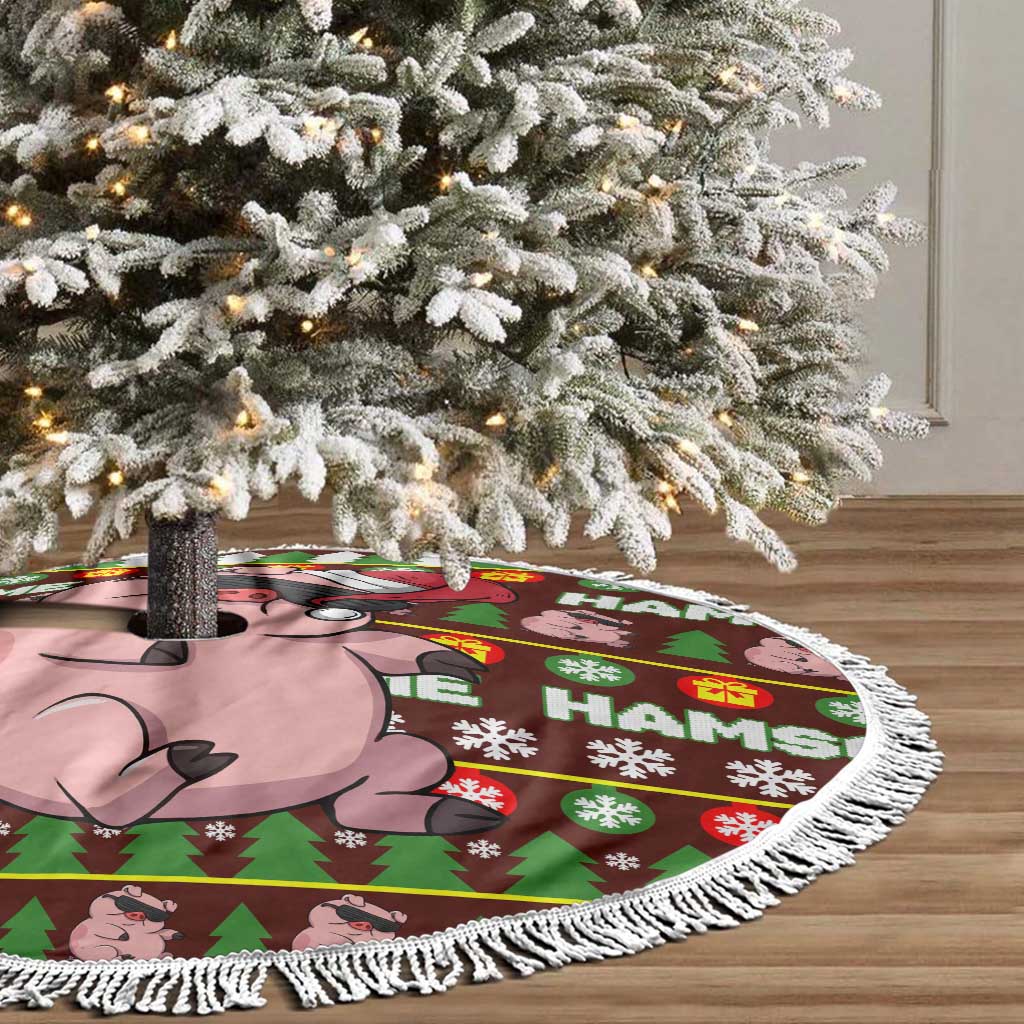 Hamsome Cute Pig Christmas Tree Skirt Xmas Holiday Patterns - Wonder Print Shop