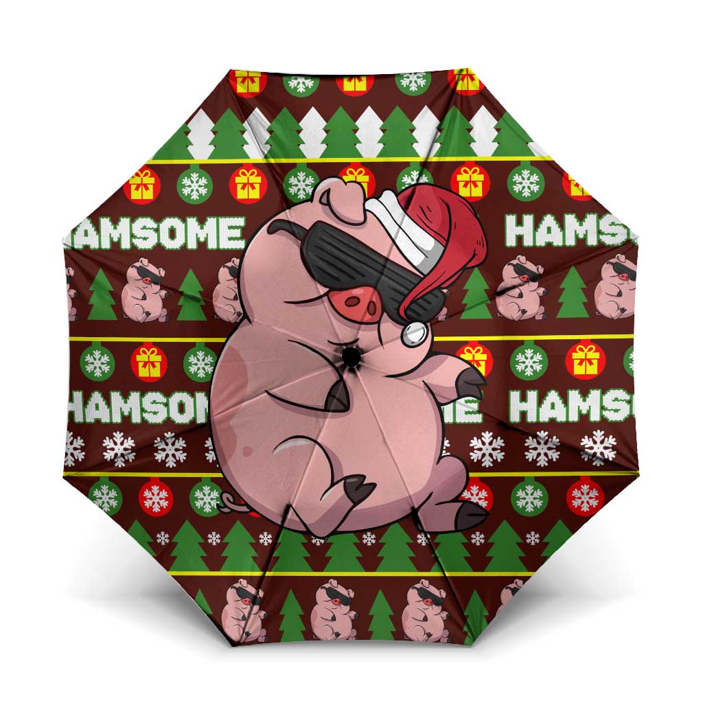 Hamsome Cute Pig Christmas Umbrella Xmas Holiday Patterns - Wonder Print Shop