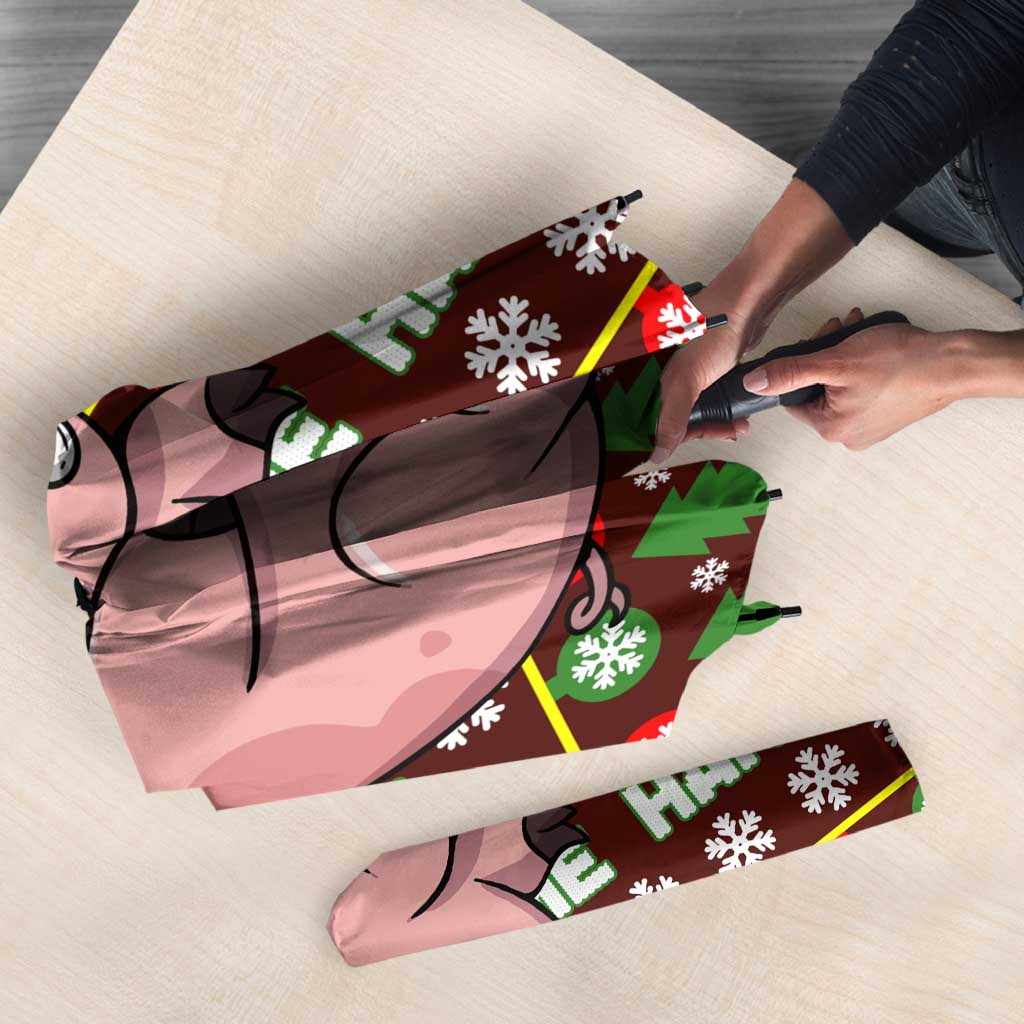 Hamsome Cute Pig Christmas Umbrella Xmas Holiday Patterns - Wonder Print Shop