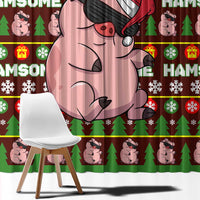Hamsome Cute Pig Christmas Window Curtain Xmas Holiday Patterns - Wonder Print Shop