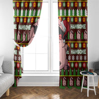 Hamsome Cute Pig Christmas Window Curtain Xmas Holiday Patterns - Wonder Print Shop